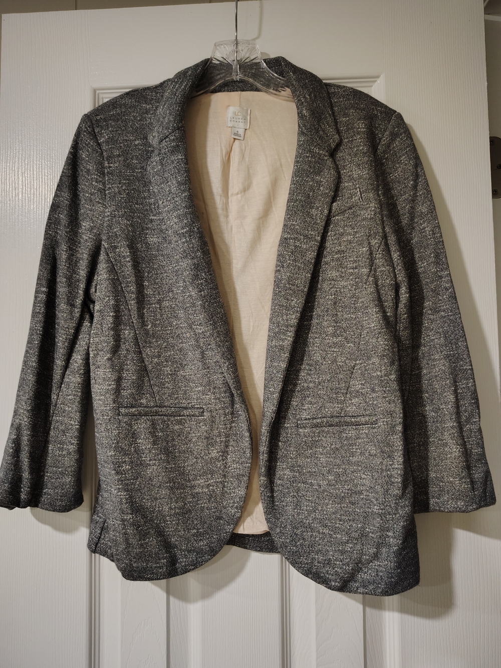 LC Lauren Conrad Heathered Gray Open-Front Blazer